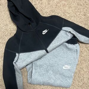 Nike Tech Black and Gray Tracksuit Size 7
